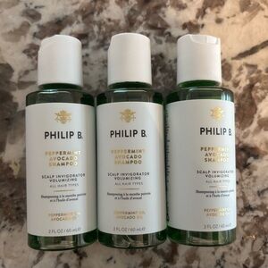 3 New Travel Philip B Peppermint and Avocado Shampoo